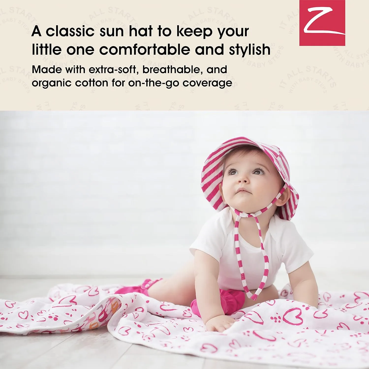 Zutano Girls' Unisex Baby Pastel Solid Sun Hat