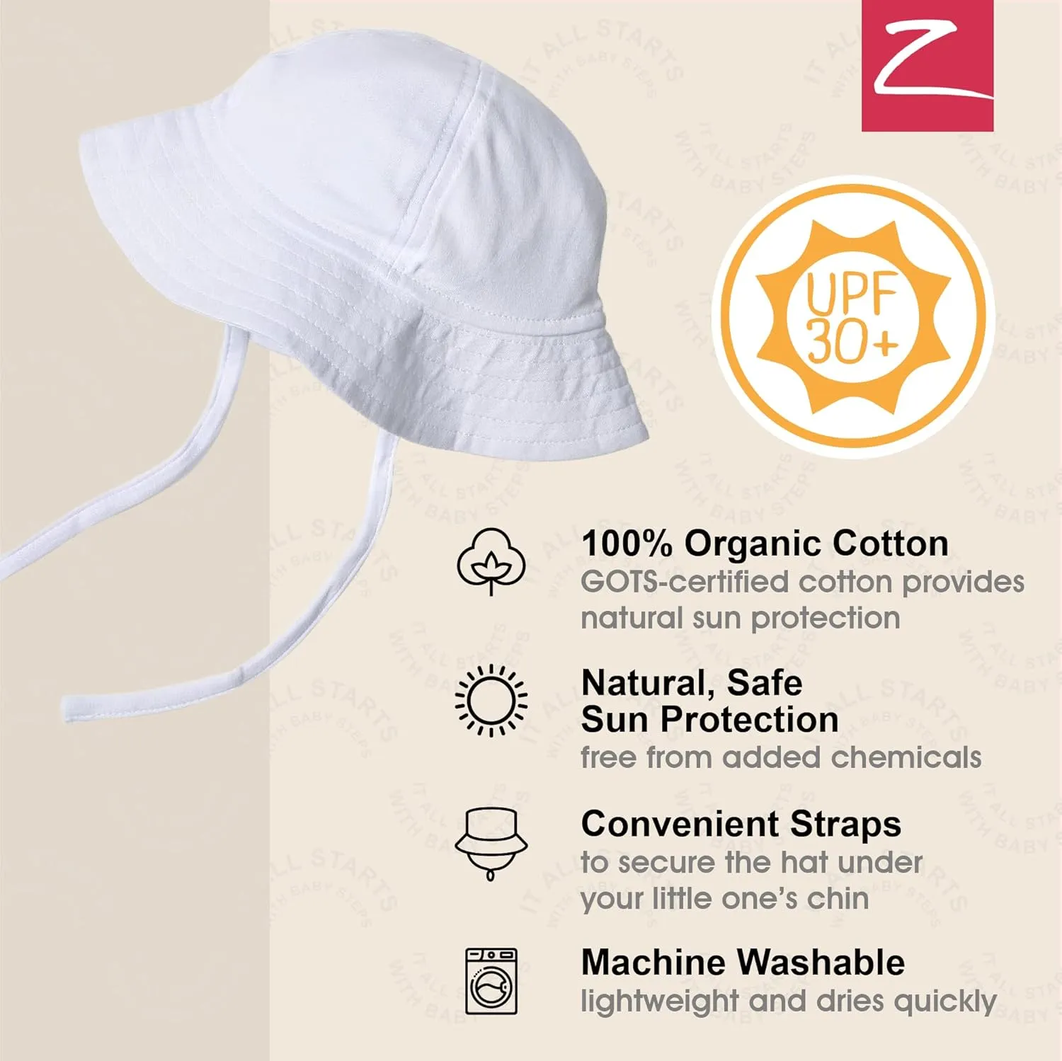 Zutano Girls' Unisex Baby Pastel Solid Sun Hat